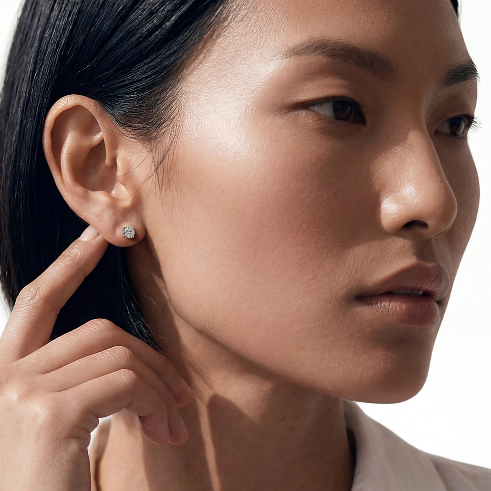 The Cassatt Round Solitaire Studs with 18KT Rose Gold / Lab / 2 1/4 Cut Diamond in 14KT Rose Gold / Lab / 2 1/4 view 3
