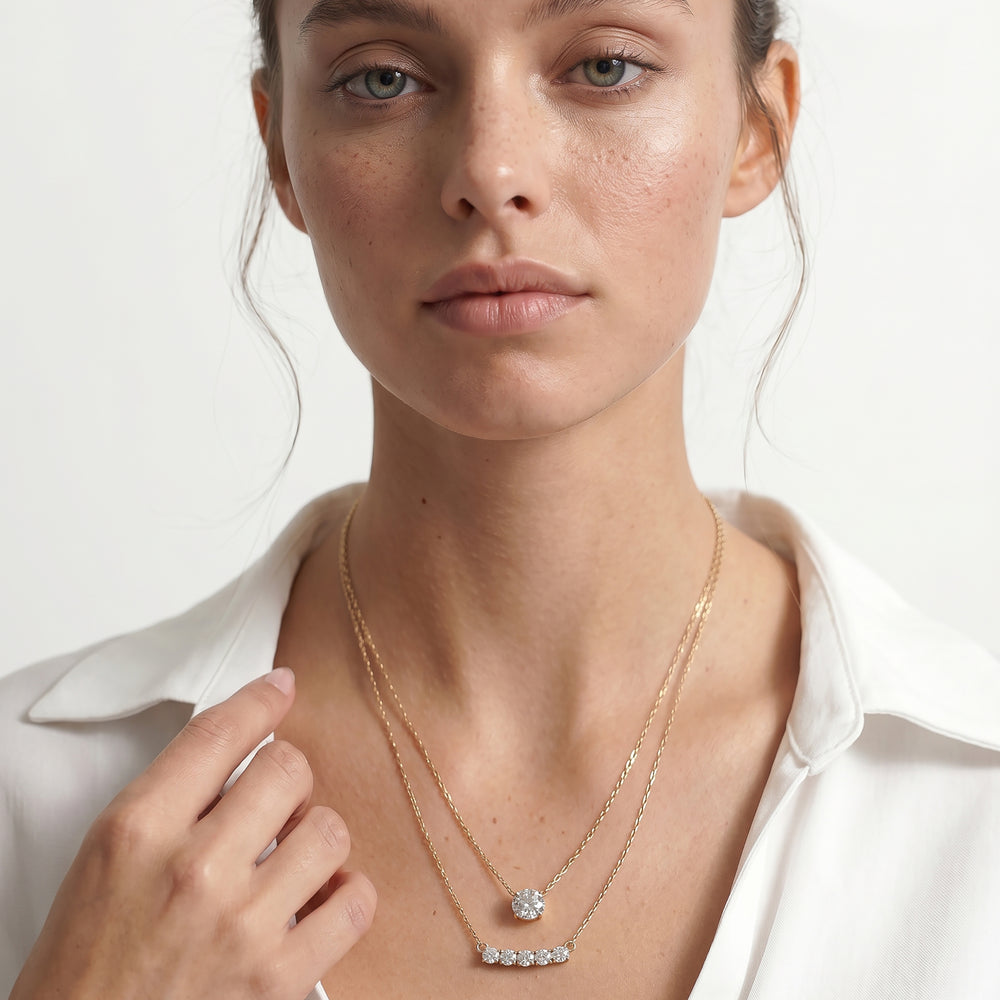 The Cassatt Round Solitaire Pendant with 14KT Rose Gold / Lab / 1 1/8 Cut Diamond in 14KT Rose Gold / Lab / 1 1/8 view 4
