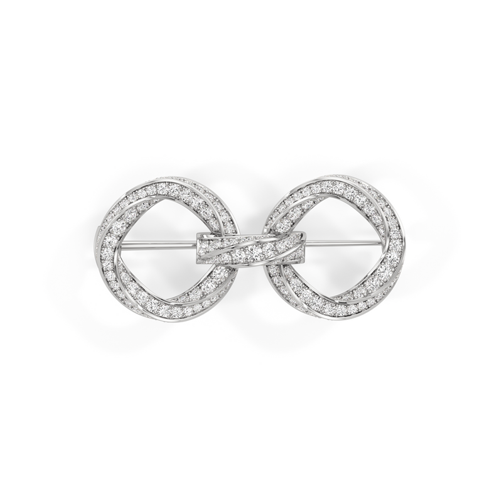 The Bond Link Brooch with Platinum / Lab / 3 Cut Diamond in 14KT Platinum / Lab / 3 view 2
