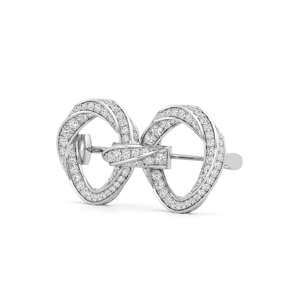The Bond Link Brooch with Platinum / Lab / 3 Cut Diamond in 14KT Platinum / Lab / 3 view 3

