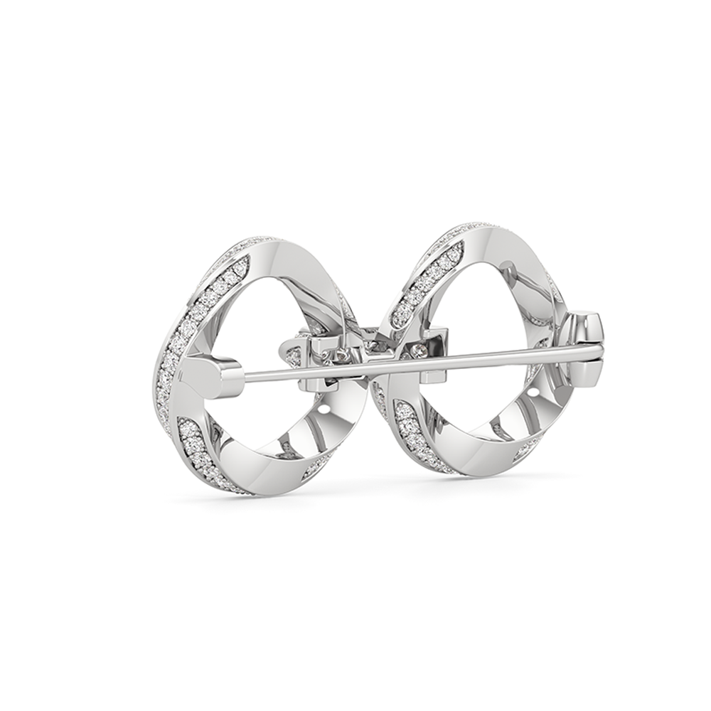 The Bond Link Brooch with Platinum / Lab / 3 Cut Diamond in 14KT Platinum / Lab / 3 view 4
