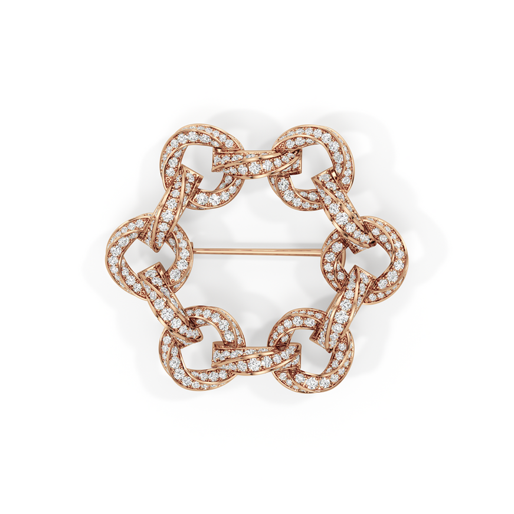 The Bond Circle Brooch with 18KT Rose Gold / Lab / 8 Cut Diamond in 14KT Rose Gold / Lab / 8 view 2
