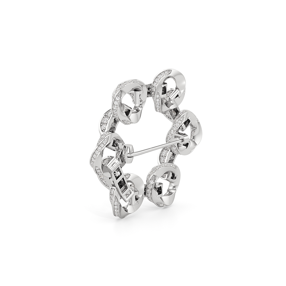 The Bond Circle Brooch with Platinum / Lab / 8 Cut Diamond in 14KT Platinum / Lab / 8 view 4
