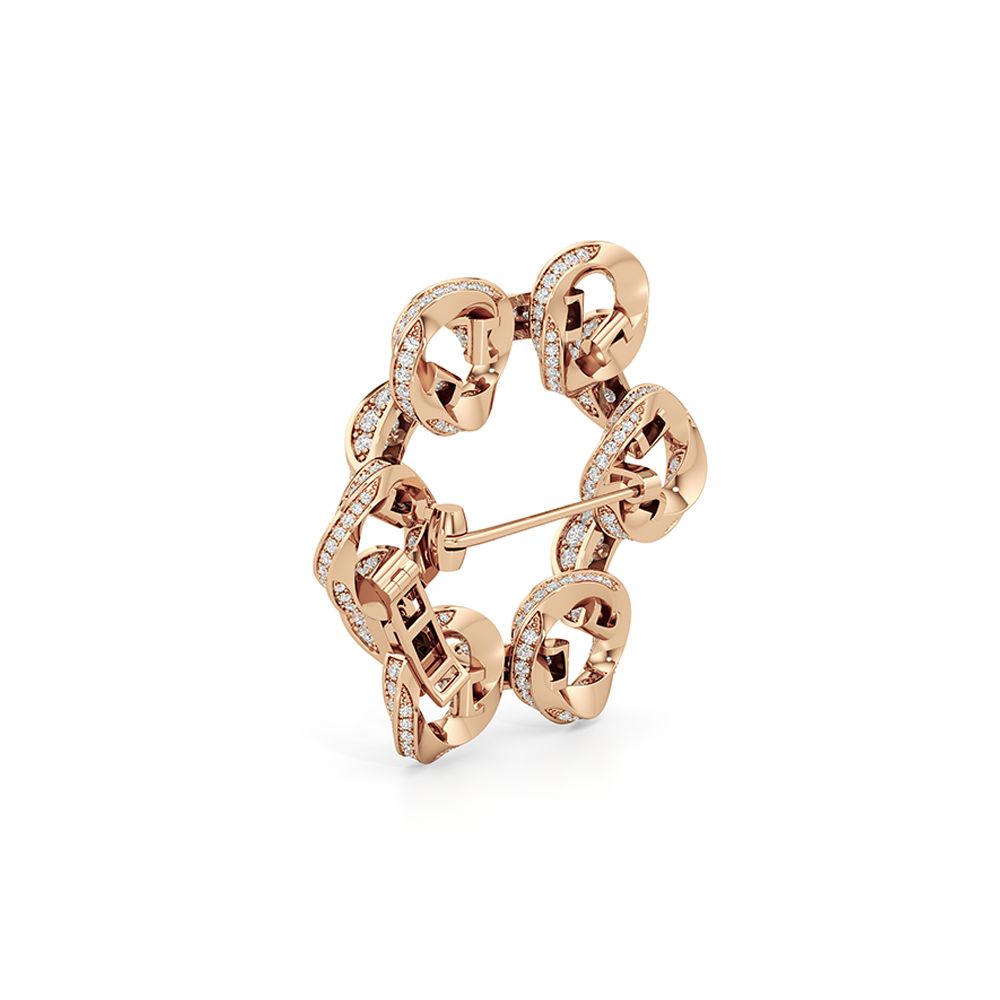 The Bond Circle Brooch with 18KT Rose Gold / Lab / 8 Cut Diamond in 14KT Rose Gold / Lab / 8 view 4
