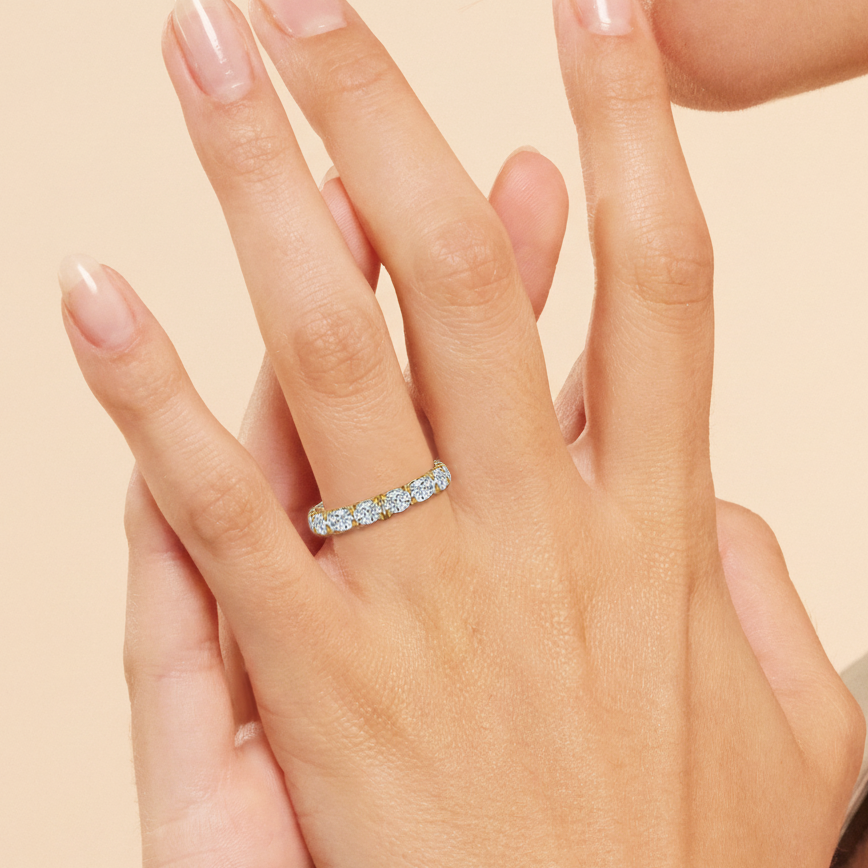 Equinox Half & Half Eternity Band (F/G SI+) with 18KT Rose Gold / Lab / 3 Cut Diamond in 14KT Rose Gold / Lab / 3 view 3
