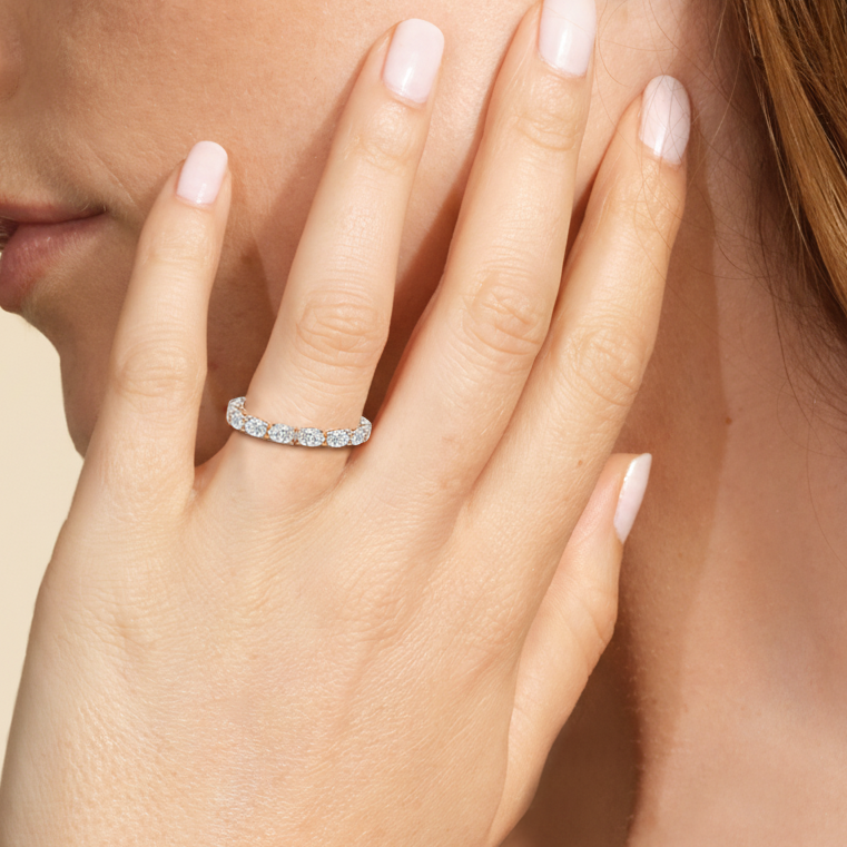 Equinox Half & Half Eternity Band (E+ VS+) with Platinum / Lab / 4 Cut Diamond in 14KT Platinum / Lab / 4 view 3
