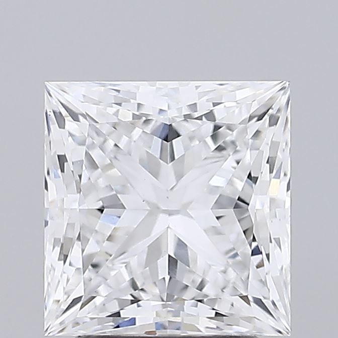 3.02 Carat Princess Lab Diamond with  Cut Diamond in 14KT  view 1
