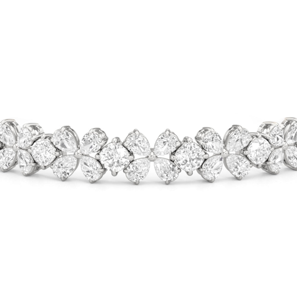 Clover Bracelet with Lab Cut Diamond in 14KT White Gold view 5
