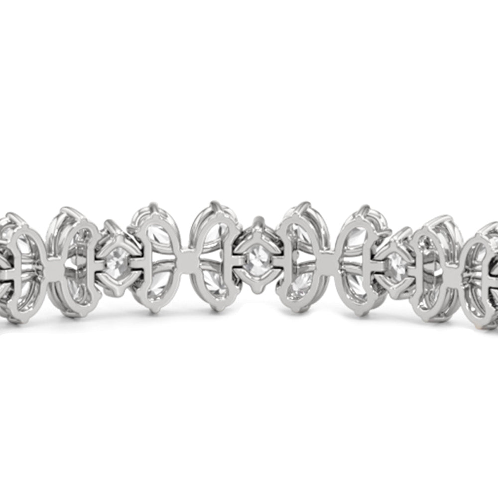 Clover Bracelet with Lab Cut Diamond in 14KT White Gold view 7

