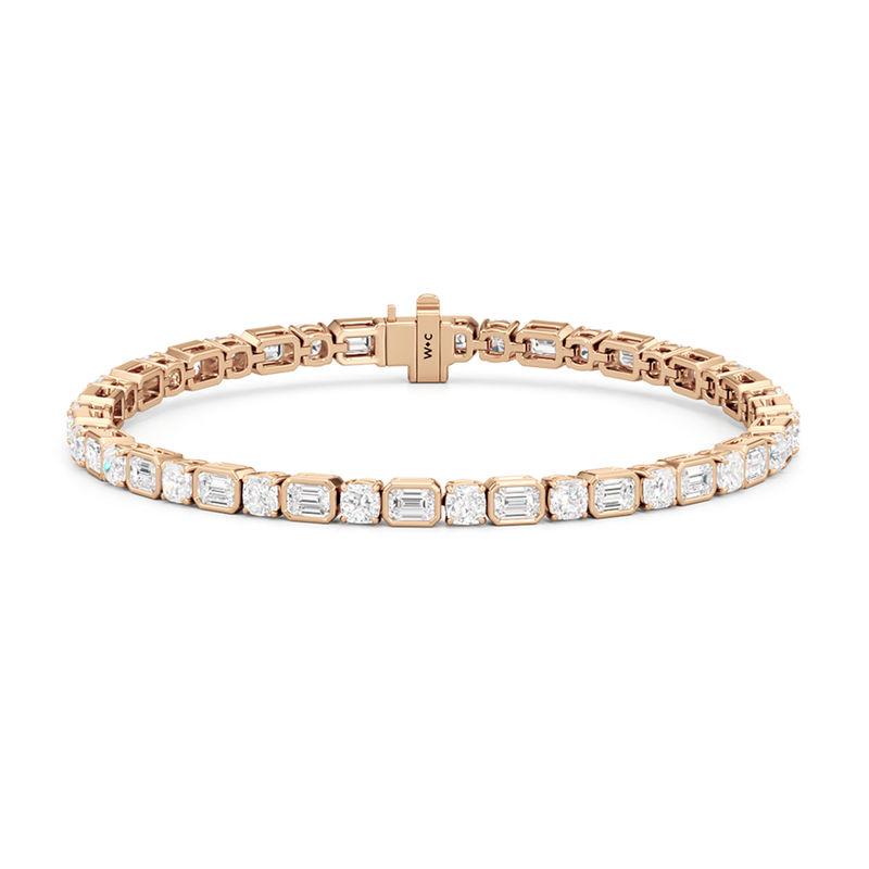 Bezel Emerald with Cushion Alternating Tennis Bracelet