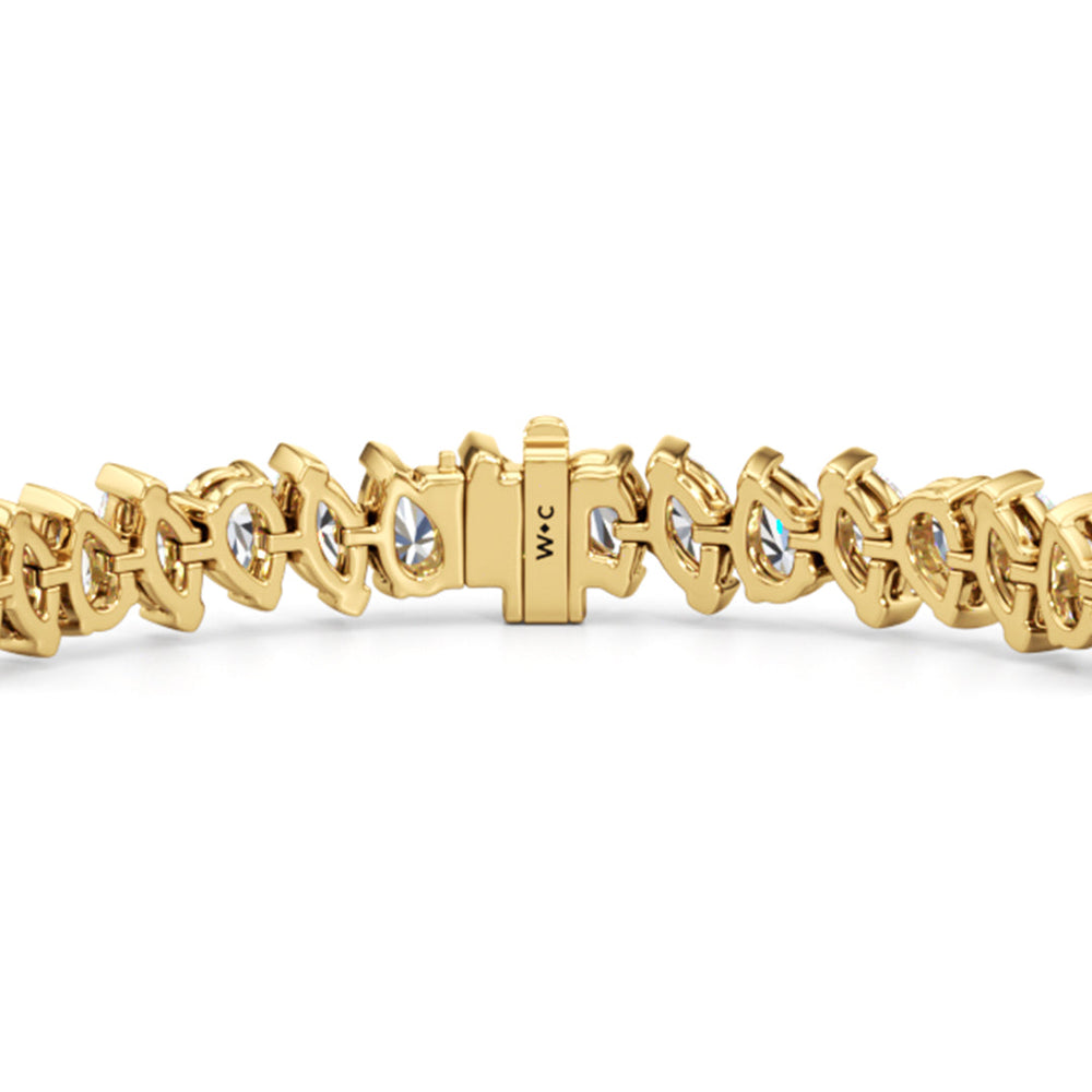 Marquise and Pear Tennis Bracelet with Lab Cut Diamond in 14KT Yellow Gold view 7
