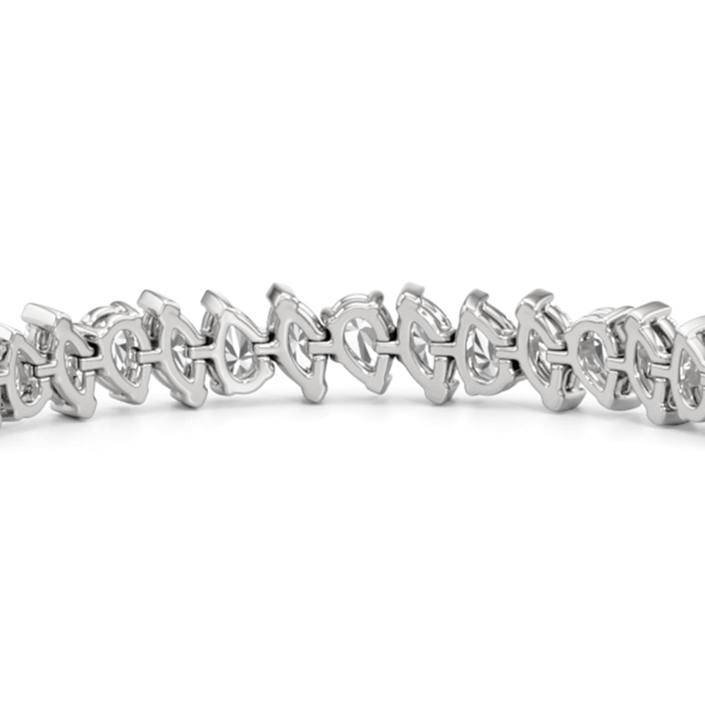 Marquise and Pear Tennis Bracelet with Lab Cut Diamond in 14KT White Gold view 8
