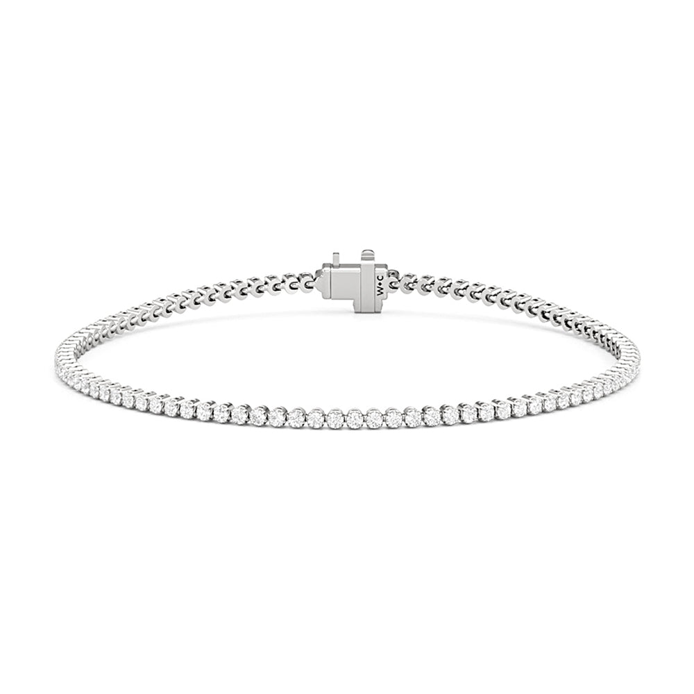 Four Prong Lab Diamond Tennis Bracelet with 10 Cut Diamond in 14KT Rose Gold view 10
