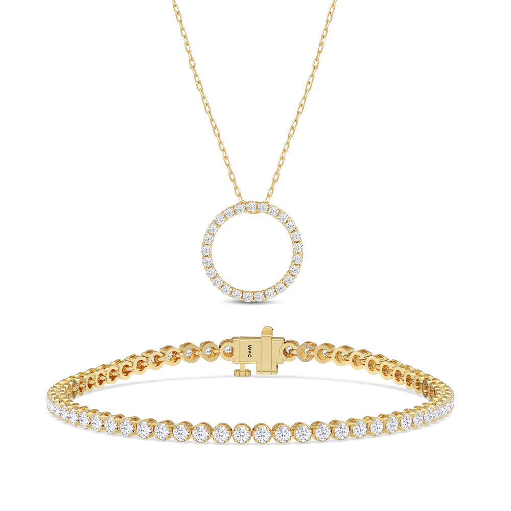 The Forever Set with 2 1/4 Cut Diamond in 14KT Yellow Gold view 1
