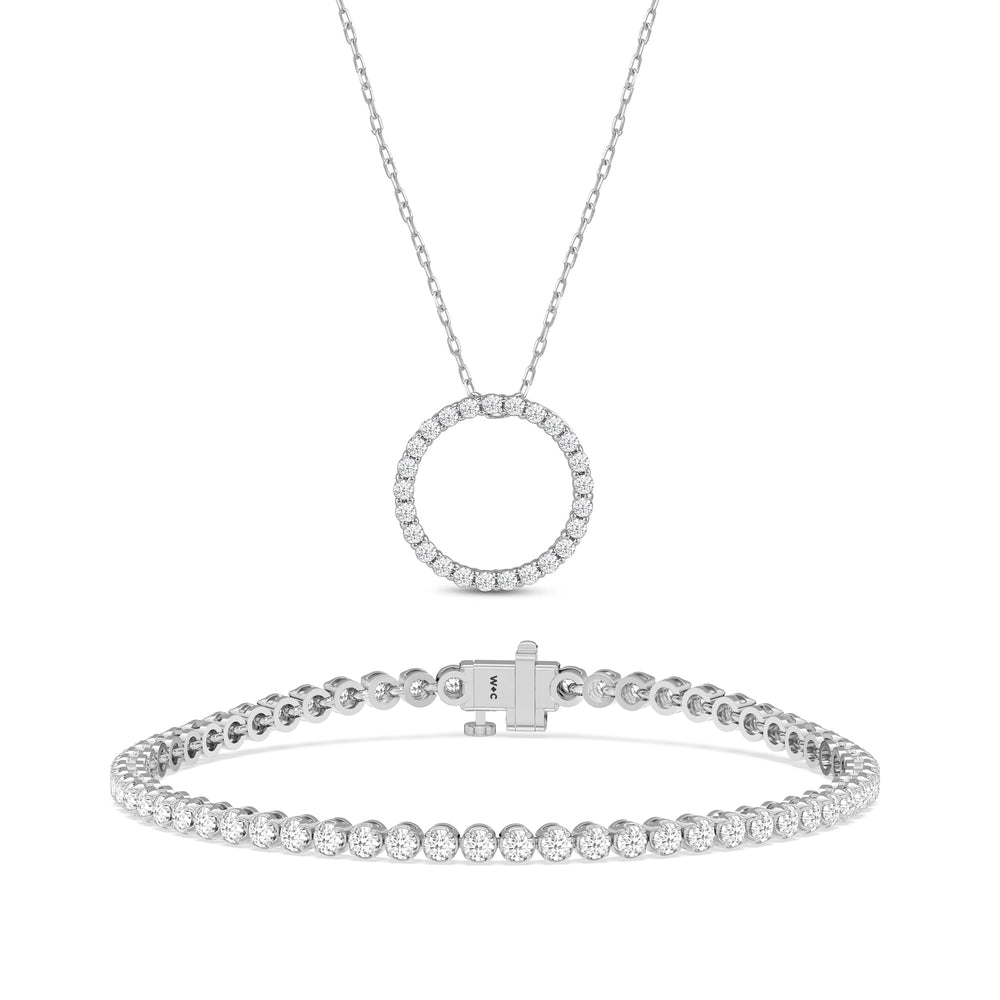 The Forever Set with 2 1/4 Cut Diamond in 14KT White Gold view 1
