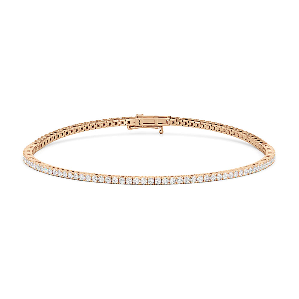 Classic 4 Prong Round Lab Diamond Square Basket Tennis Bracelet With Clarity
