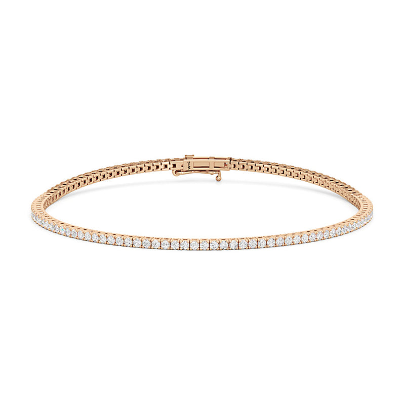 Classic 4-Prong Round Lab Diamond Square Basket Tennis Bracelet