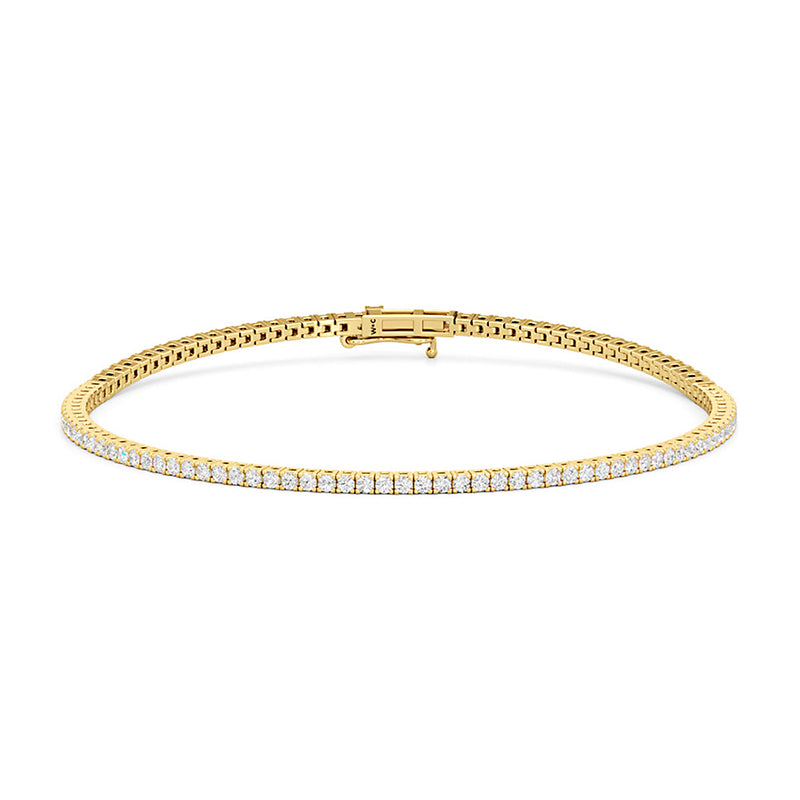 Classic 4-Prong Round Lab Diamond Square Basket Tennis Bracelet
