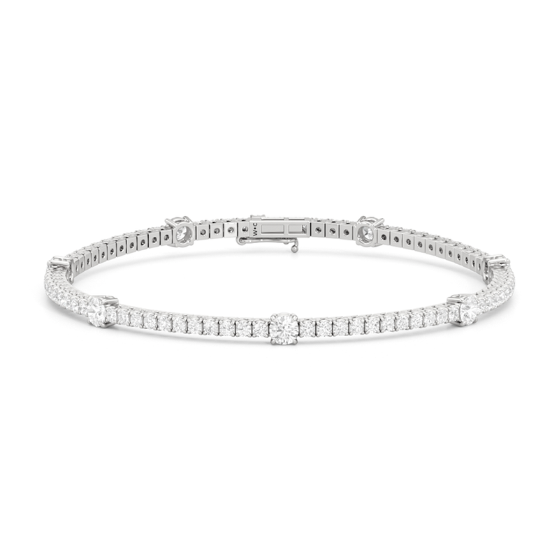 Round Station Tennis Bracelet