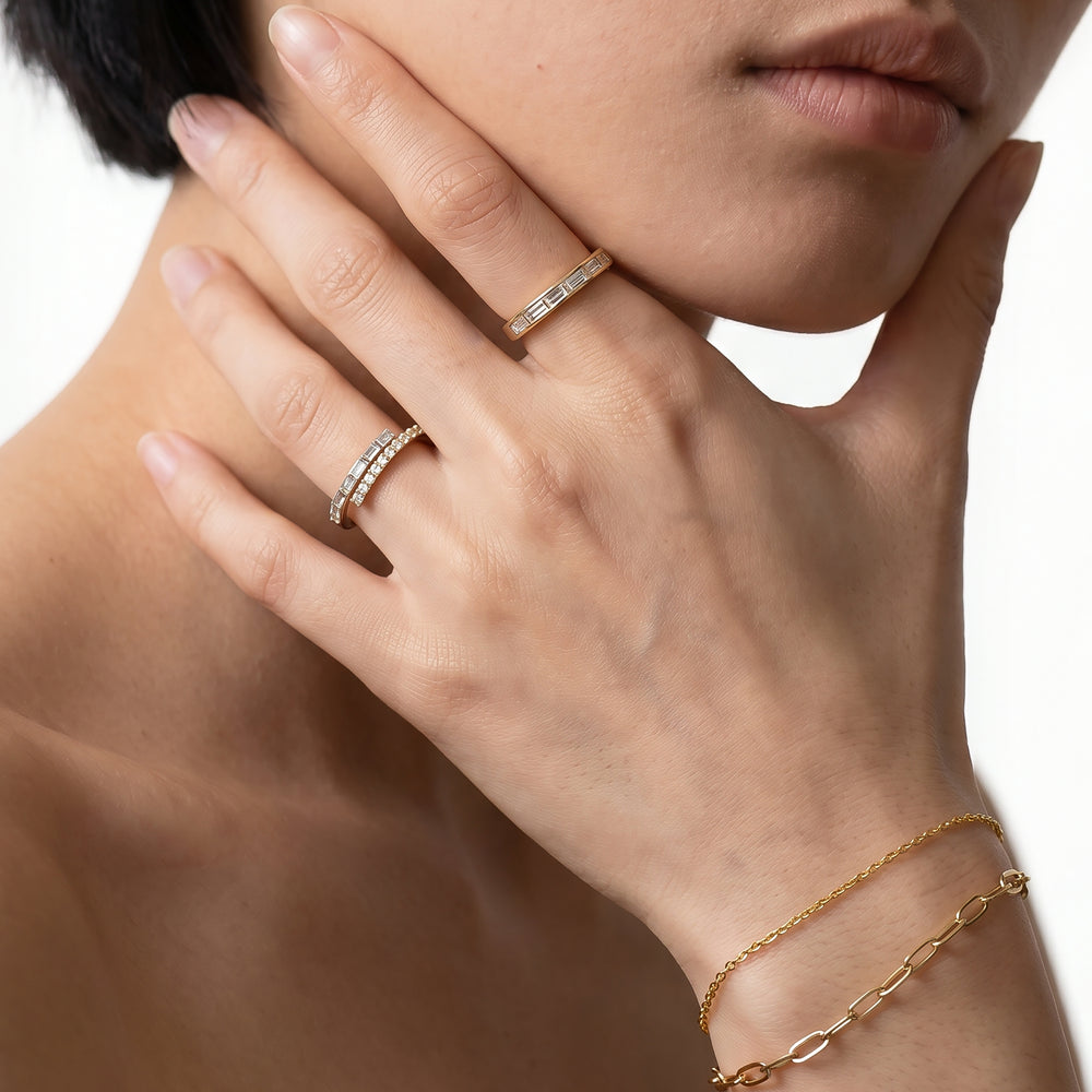 The Wren Baguette Ring with 14KT Yellow Gold / 1/3 / 6 Cut Diamond in 14KT Yellow Gold / 1/3 / 6 view 3
