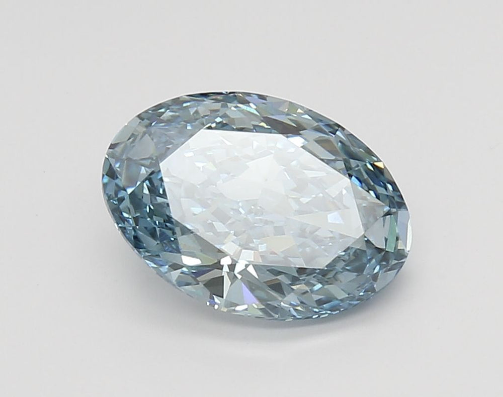 2.59 Carat Oval Lab Diamond with  Cut Diamond in 14KT  view 1
