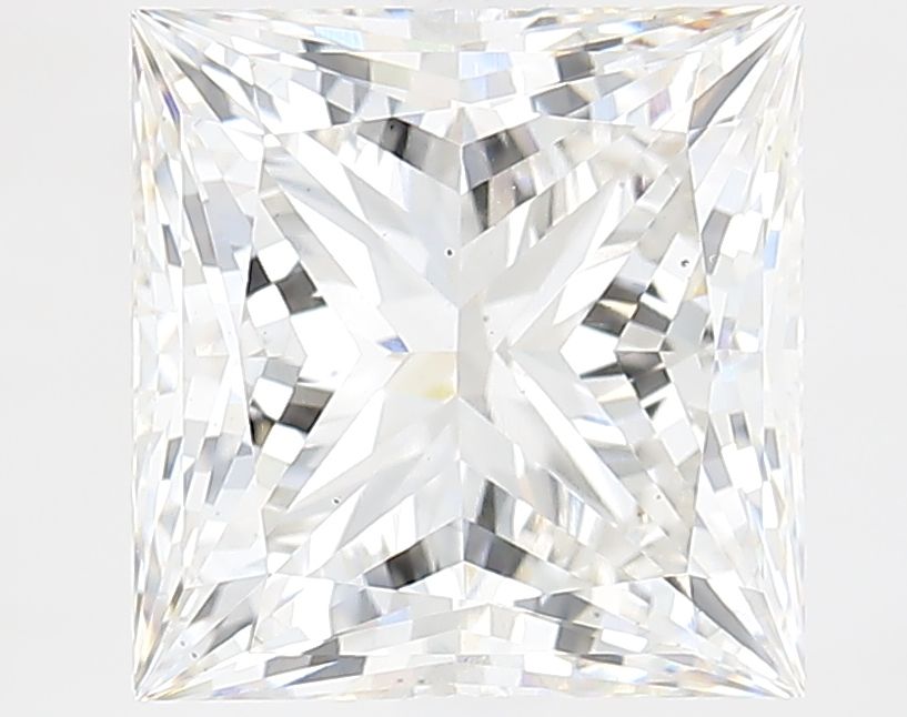 4.61 Carat Princess Lab Diamond with  Cut Diamond in 14KT  view 1
