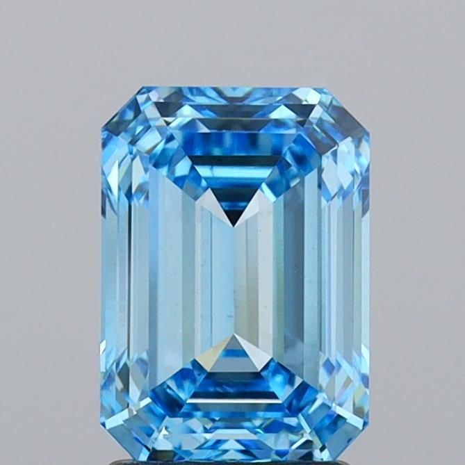 2.57 Carat Emerald Lab Diamond with  Cut Diamond in 14KT  view 1
