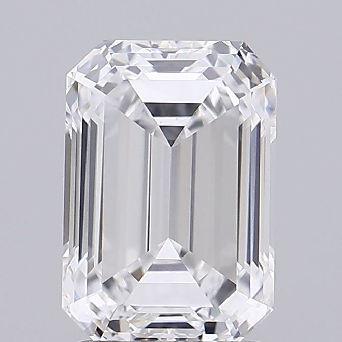 2.03 Carat Emerald Lab Diamond with  Cut Diamond in 14KT  view 1
