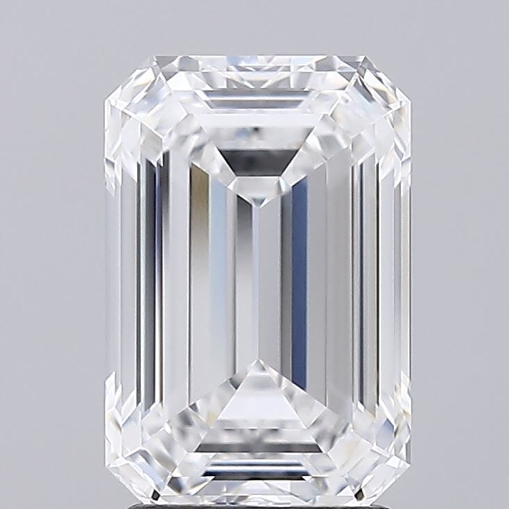 2.72 Carat Emerald Lab Diamond with  Cut Diamond in 14KT  view 1
