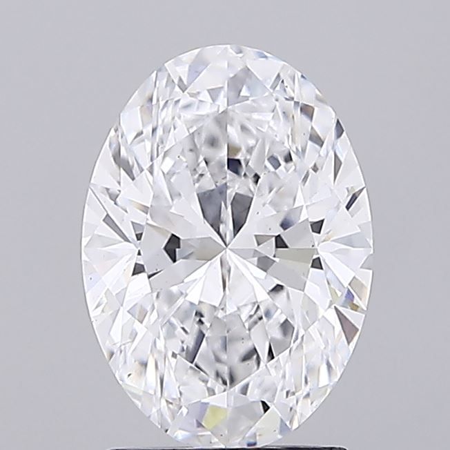 2.0 Carat Oval Lab Diamond with  Cut Diamond in 14KT  view 1
