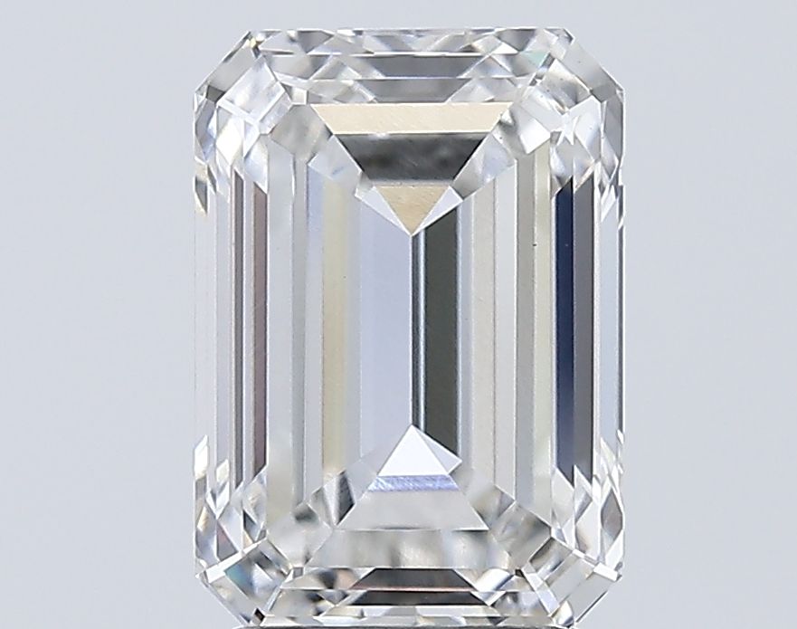 2.98 Carat Emerald Lab Diamond with  Cut Diamond in 14KT  view 1
