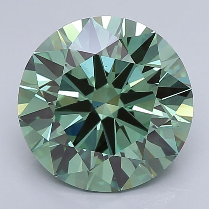 3.39 Carat Round Lab Diamond with  Cut Diamond in 14KT  view 1
