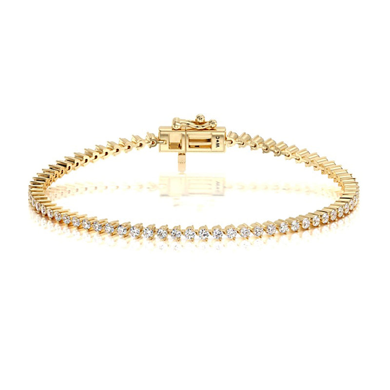 Three Prong Lab Diamond Tennis Bracelet