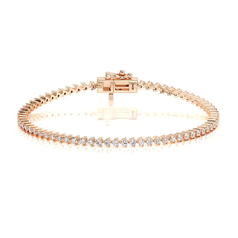 Three Prong Lab Diamond Tennis Bracelet