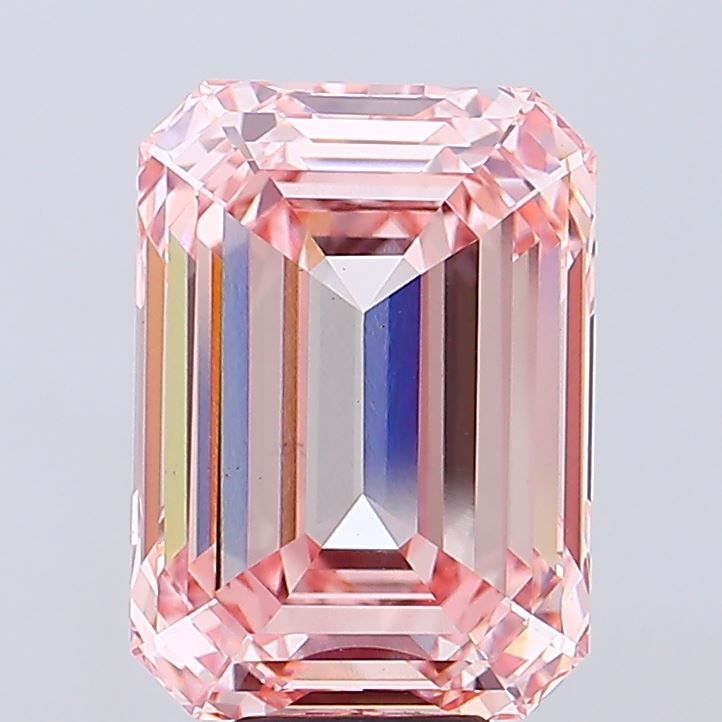 10.06 Carat Emerald Lab Diamond with  Cut Diamond in 14KT  view 1
