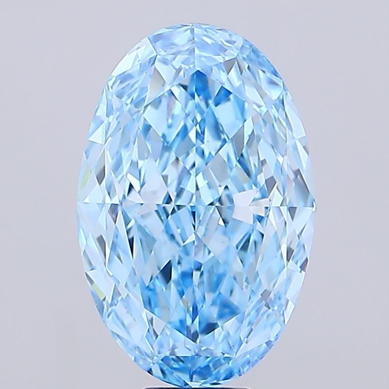 13.05 Carat Oval Lab Diamond with  Cut Diamond in 14KT  view 1
