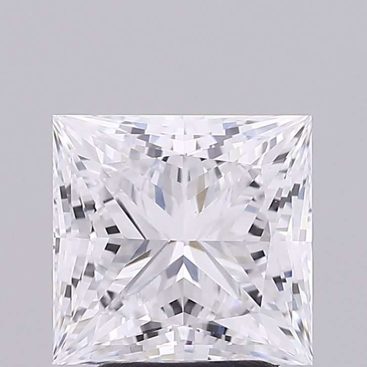 3.01 Carat Princess Lab Diamond with  Cut Diamond in 14KT  view 1
