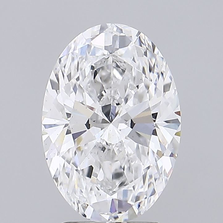 2.87 Carat Oval Lab Diamond with  Cut Diamond in 14KT  view 1
