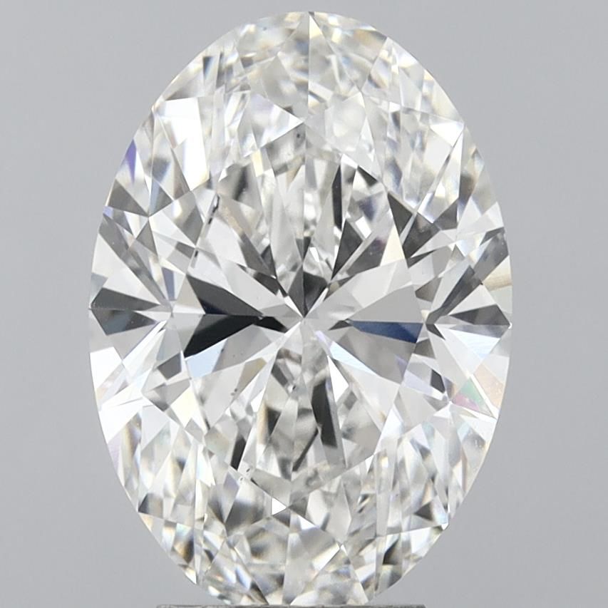 4.53 Carat Oval Lab Diamond with  Cut Diamond in 14KT  view 1

