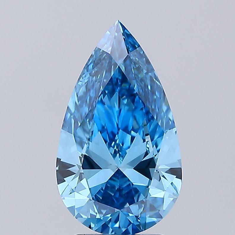 3.02 Carat Pear Lab Diamond with  Cut Diamond in 14KT  view 1
