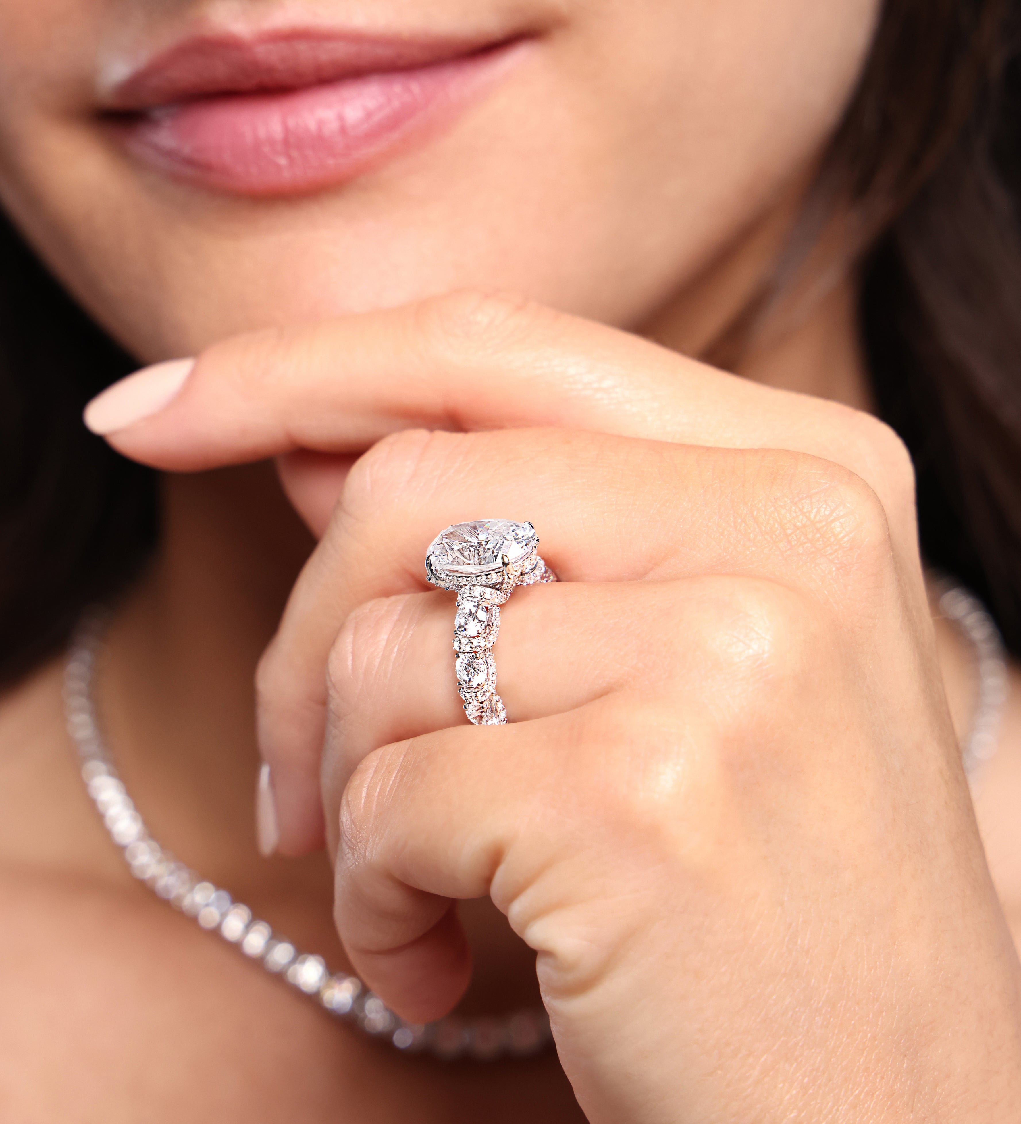 The Fulton 4 1/4 CTTW Round Cut Lab Grown Diamond Engagement The Fulton 4 1/4 CTTW Round Cut Lab Grown Diamond Engagement
