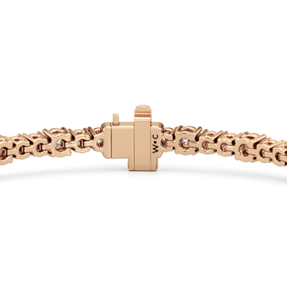 Round Sequenced Tennis Bracelet with 4 Cut Diamond in 14KT Rose Gold view 7
