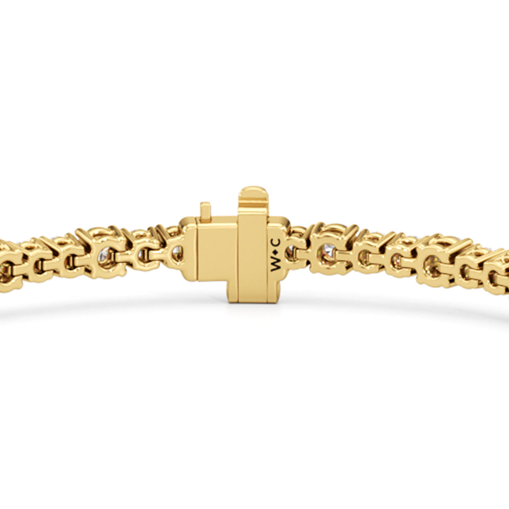 Round Sequenced Tennis Bracelet with 4 Cut Diamond in 14KT Yellow Gold view 7
