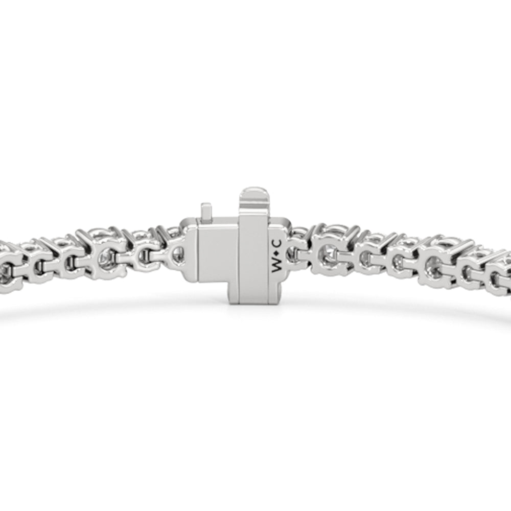 Round Sequenced Tennis Bracelet with 4 Cut Diamond in 14KT White Gold view 7

