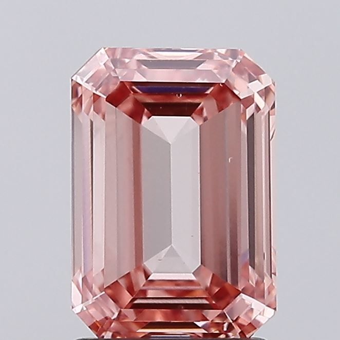 2.05 Carat Emerald Lab Diamond with  Cut Diamond in 14KT  view 1
