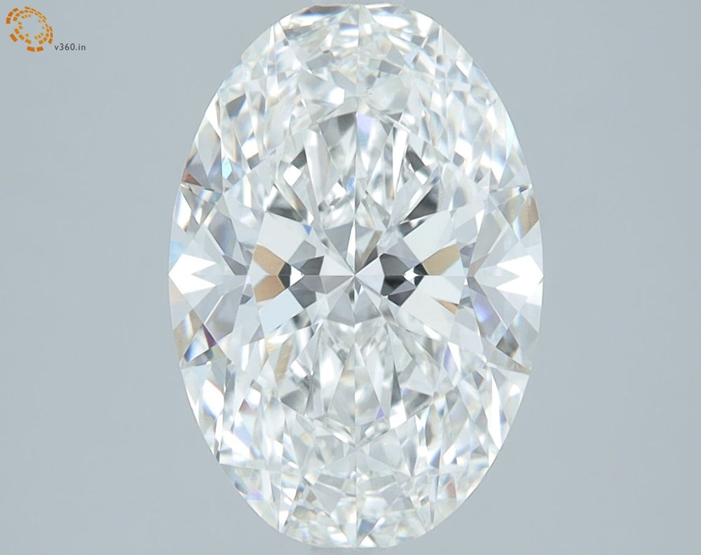 3.32 Carat Oval Lab Diamond with  Cut Diamond in 14KT  view 1
