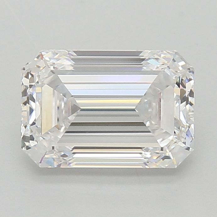 3.42 Carat Emerald Lab Diamond with  Cut Diamond in 14KT  view 1
