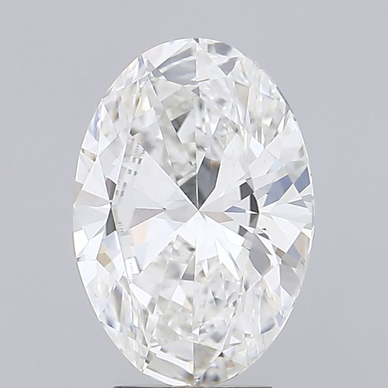 3.25 Carat Oval Lab Diamond with  Cut Diamond in 14KT  view 1
