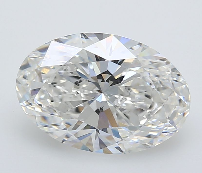 3.01 Carat Oval Lab Diamond with  Cut Diamond in 14KT  view 1

