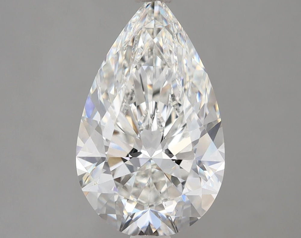 3.34 Carat Pear Lab Diamond with  Cut Diamond in 14KT  view 1
